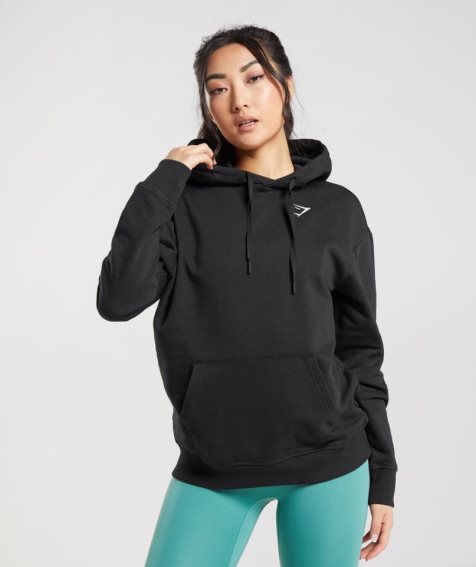 Women's Gymshark Training Oversized Hoodie Black | CA 17D6A5